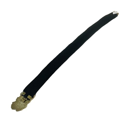 Vintage Gantos S Black Sequence Belt W Gold Bling Buckle Stretch 26” Or Bigger - Picture 12 of 13